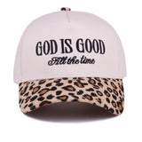 God Is Good Embroidered Cap Leopard - Jessi Jayne Boutique