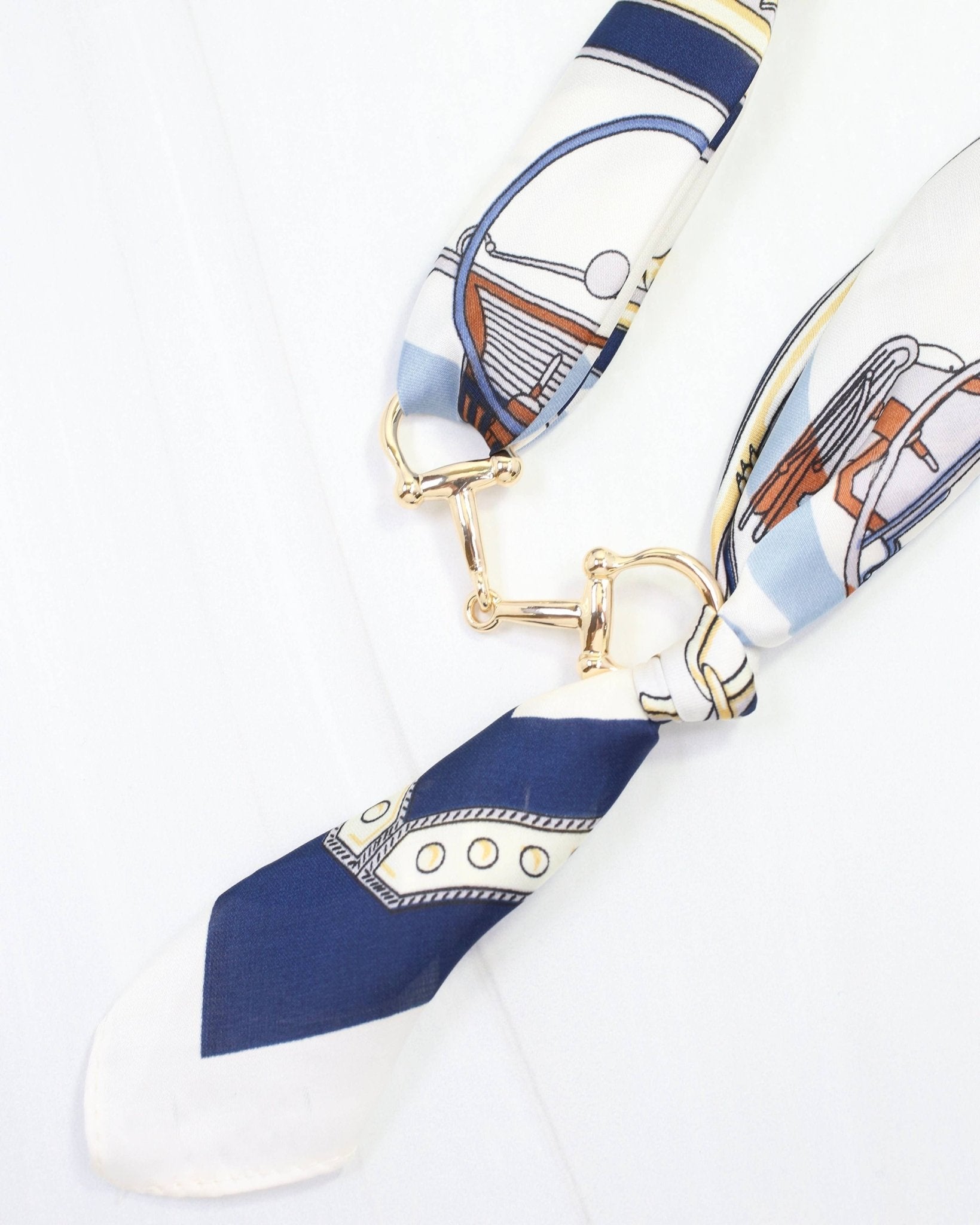 Lana Horsebit Scarf Necklace Navy - Jessi Jayne Boutique