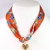 Lillie Scarf Charm Necklace Orange