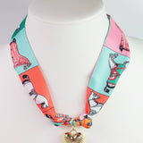 Lillie Scarf Charm Necklace Pink