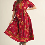 Sundance Floral Border Print Dress - Jessi Jayne Boutique