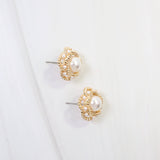 Dunkirk Embellished Pearl Stud Earring Gold