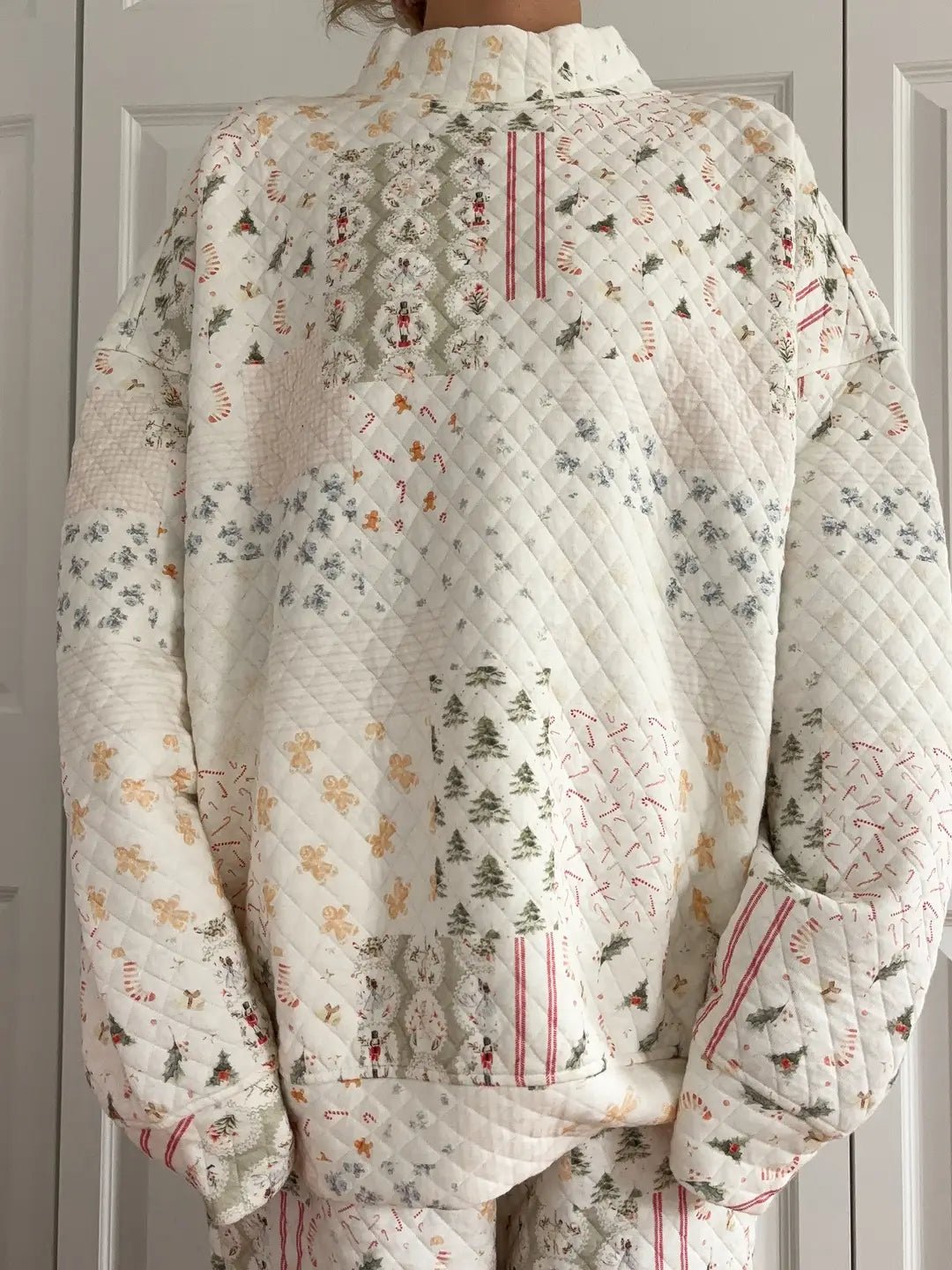 Sunkissed Coconut Christmas Holiday Quilted Mockneck Sweatshirt - Jessi Jayne Boutique