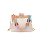Talullah Rainbow Resin Handle Clutch Bag - Jessi Jayne Boutique