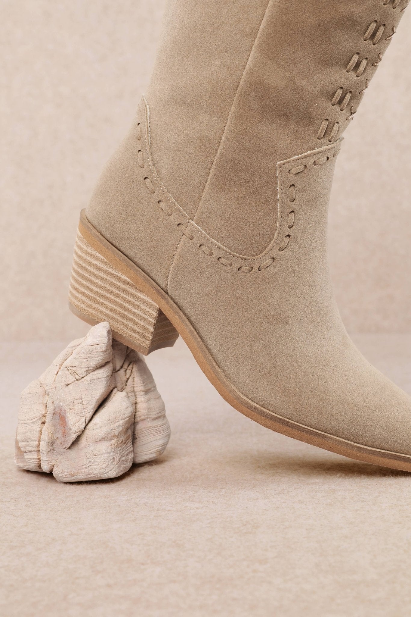 Miim Alessia Tan Suede Western Boots - Jessi Jayne Boutique