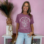 Keep Going Keep Growing Mauve Floral Graphic Tee - Jessi Jayne Boutique