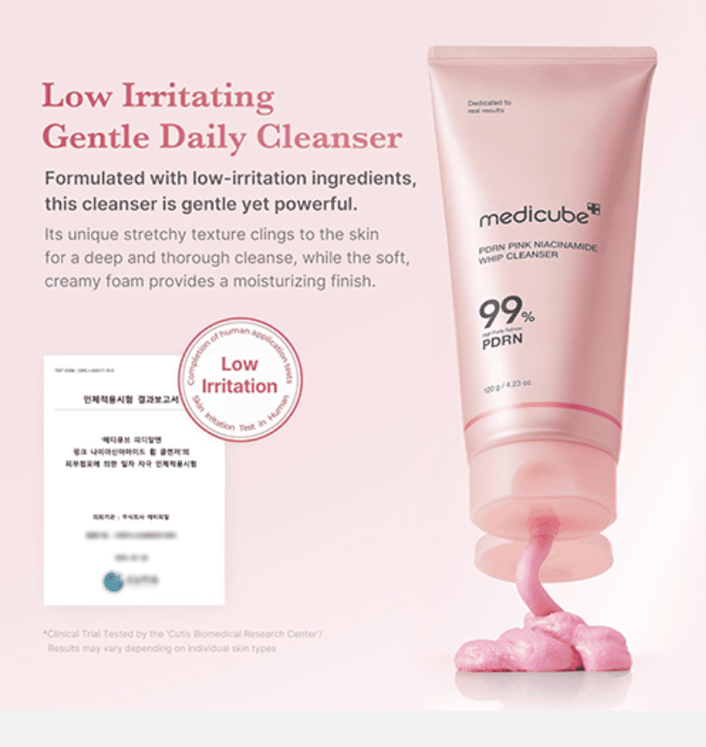 MEDICUBE PDRN Pink Niacinamide Whip Cleanser - Jessi Jayne Boutique