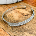 Silver Diamond Bangle Bracelet - Jessi Jayne Boutique