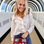 Grace Clear Crossbody Bag Burgundy - Jessi Jayne Boutique