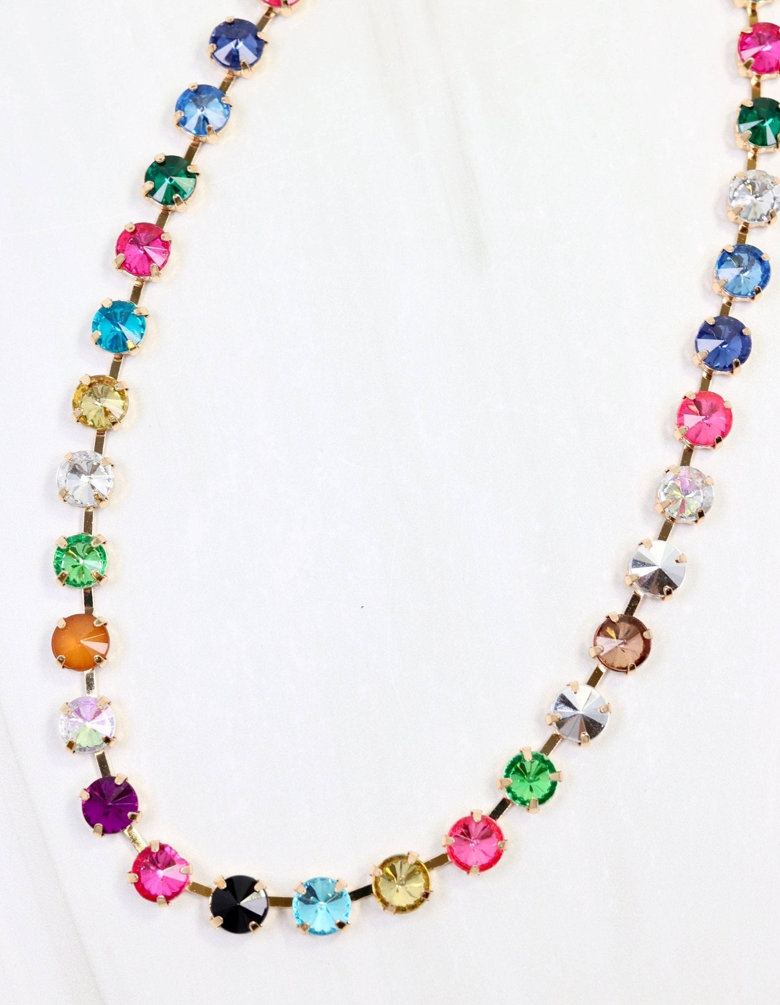 Shalimar Small Dark Multi Rhinestone Necklace - Jessi Jayne Boutique