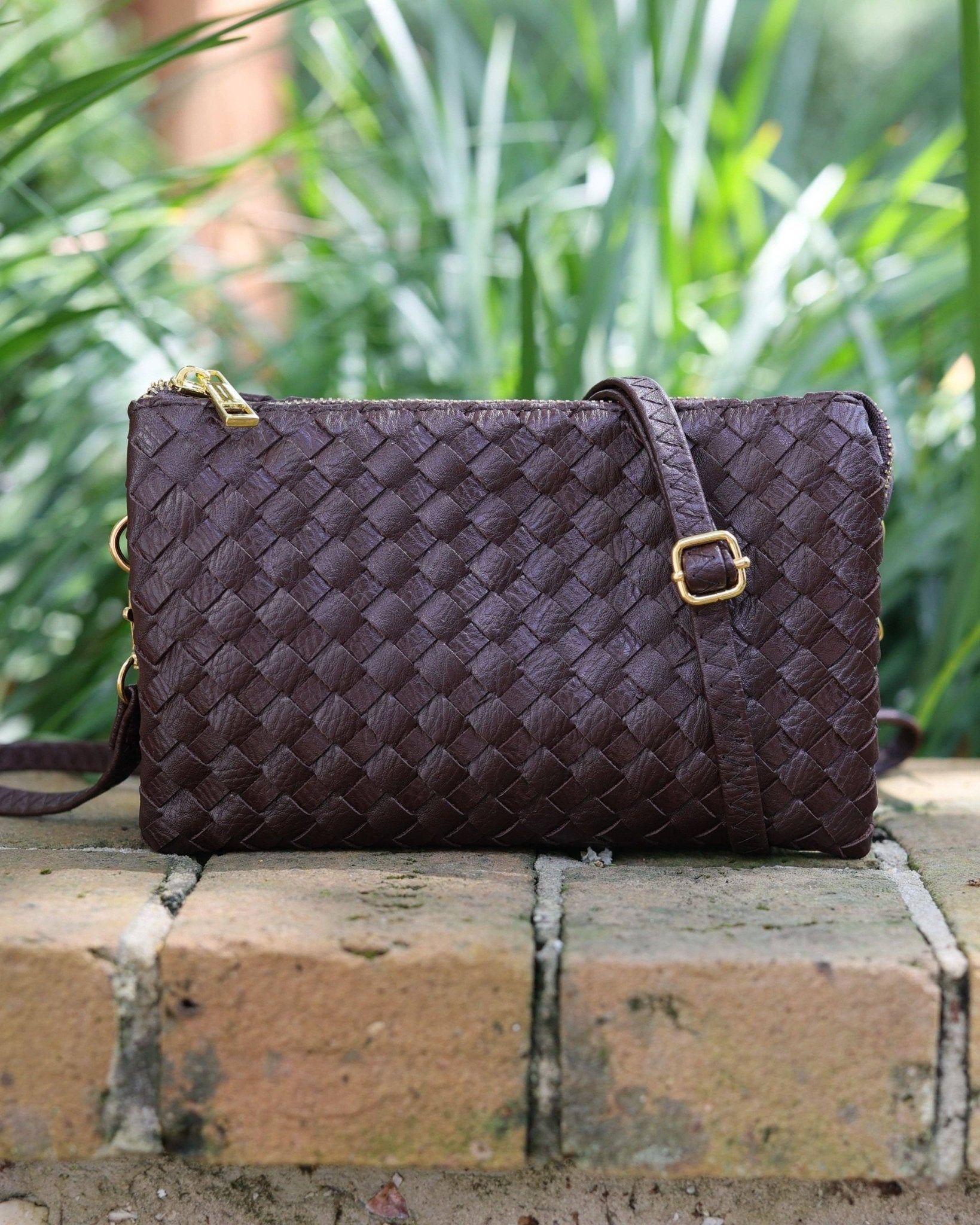 Liz Coffee Woven Crossbody Purse - Jessi Jayne Boutique