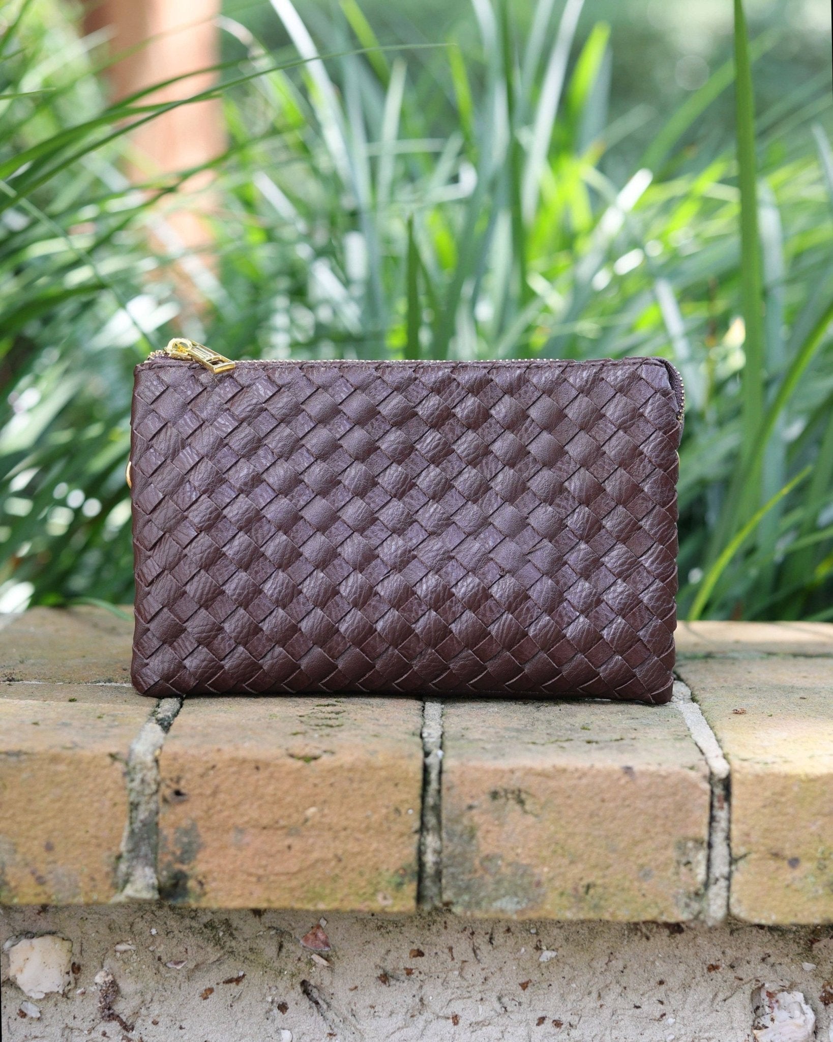 Liz Coffee Woven Crossbody Purse - Jessi Jayne Boutique