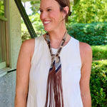 Cambridge Chocolate Tassel Scarf - Jessi Jayne Boutique
