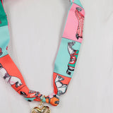 Lillie Scarf Charm Necklace Pink