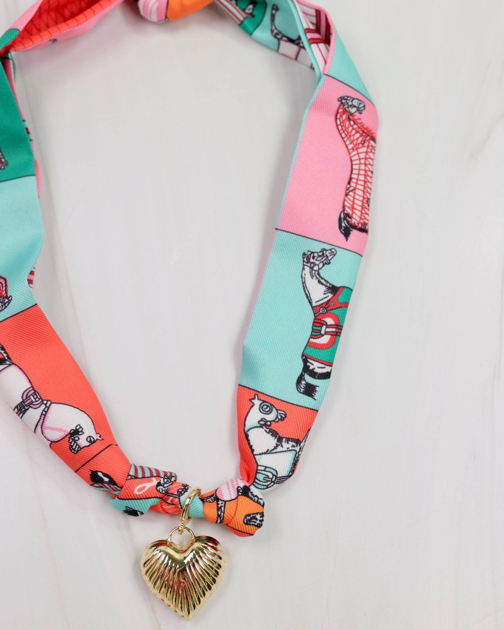 Lillie Scarf Charm Necklace Pink - Jessi Jayne Boutique