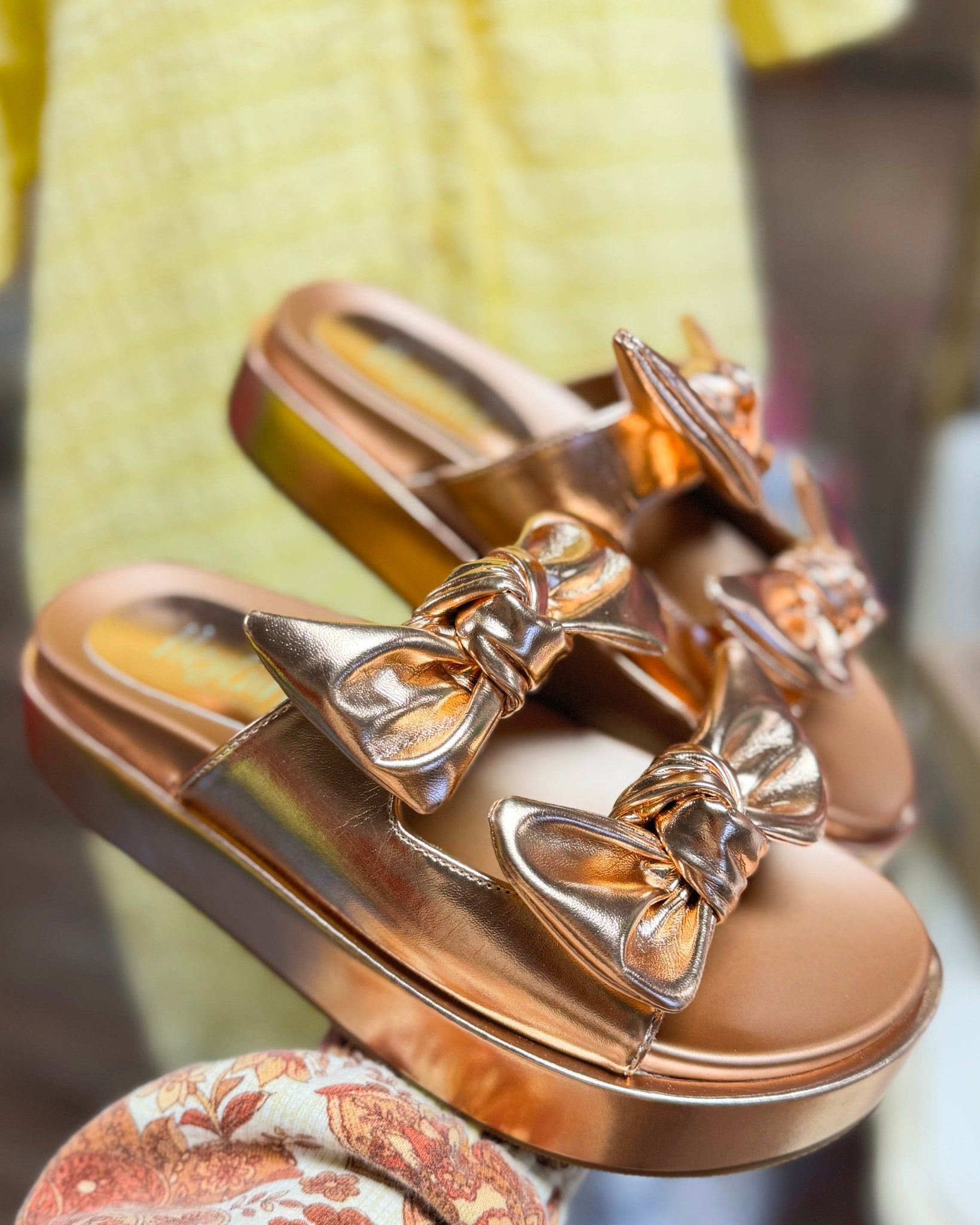 Corkys Lil Bit Knotty Platform Sandals – Rose Gold Metallic - Jessi Jayne Boutique