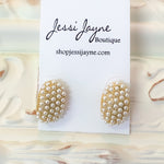Gold Dainty Pearl Drop Stud Earrings - Jessi Jayne Boutique