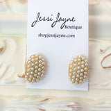 Gold Dainty Pearl Drop Stud Earrings - Jessi Jayne Boutique