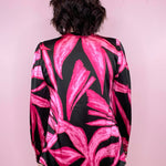 Peaceful Pink Printed Black Blouse - Jessi Jayne Boutique