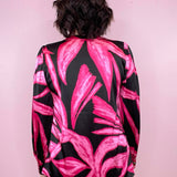 Peaceful Pink Printed Black Blouse - Jessi Jayne Boutique