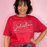 My Valentine Red Graphic Tee - Jessi Jayne Boutique