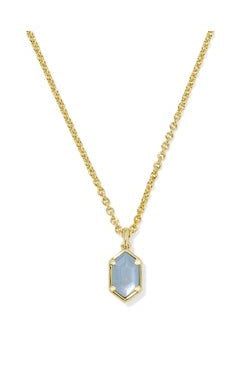 Kendra Scott Hallie Short Gold Sky Blue Watercolor Necklace - Jessi Jayne Boutique