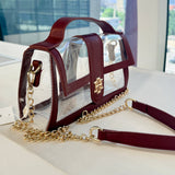 Grace Clear Crossbody Bag Burgundy - Jessi Jayne Boutique