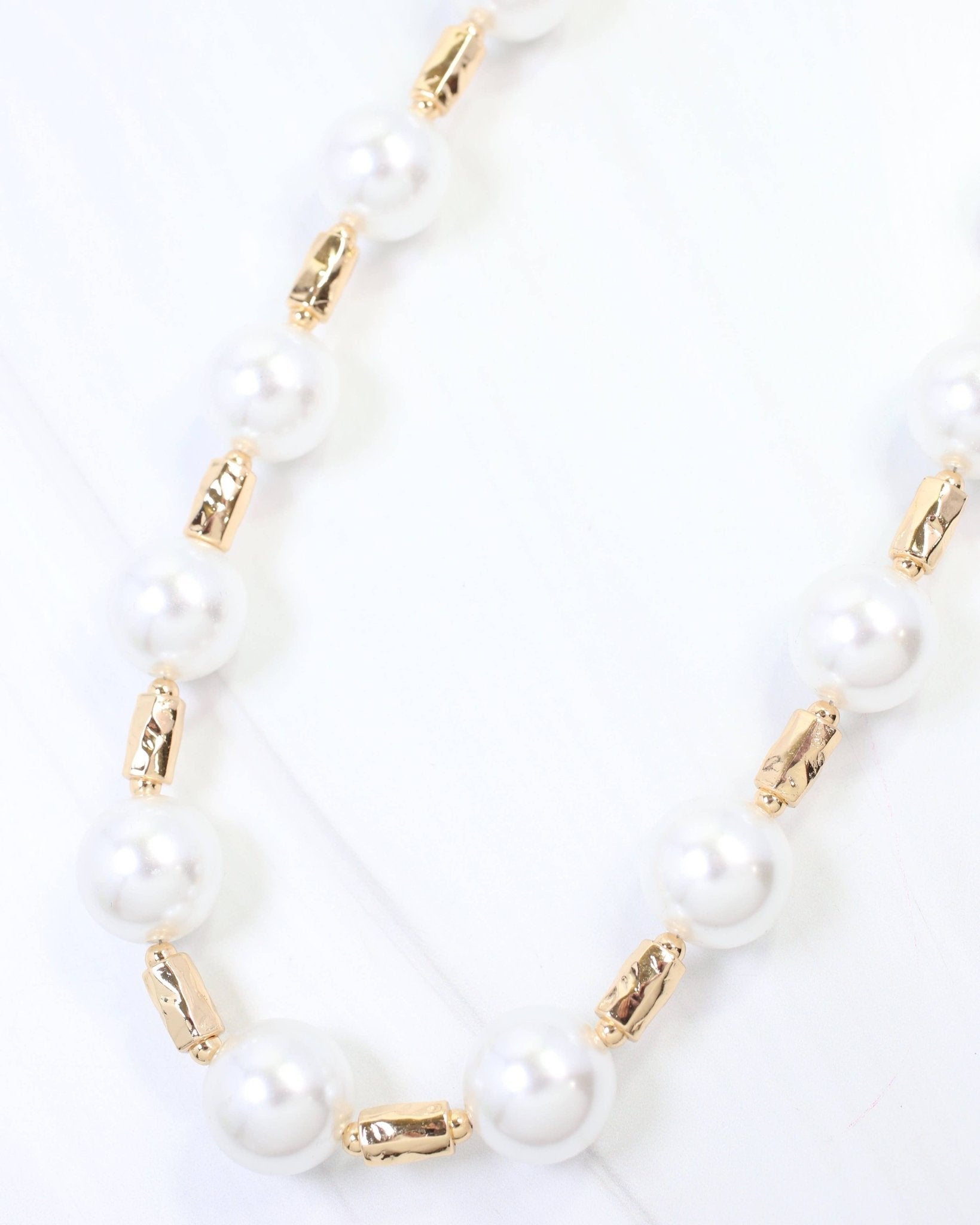 Beaufort Pearl Beaded Necklace Gold - Jessi Jayne Boutique