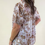 Desert Bloom Mixed Print Top - Jessi Jayne Boutique
