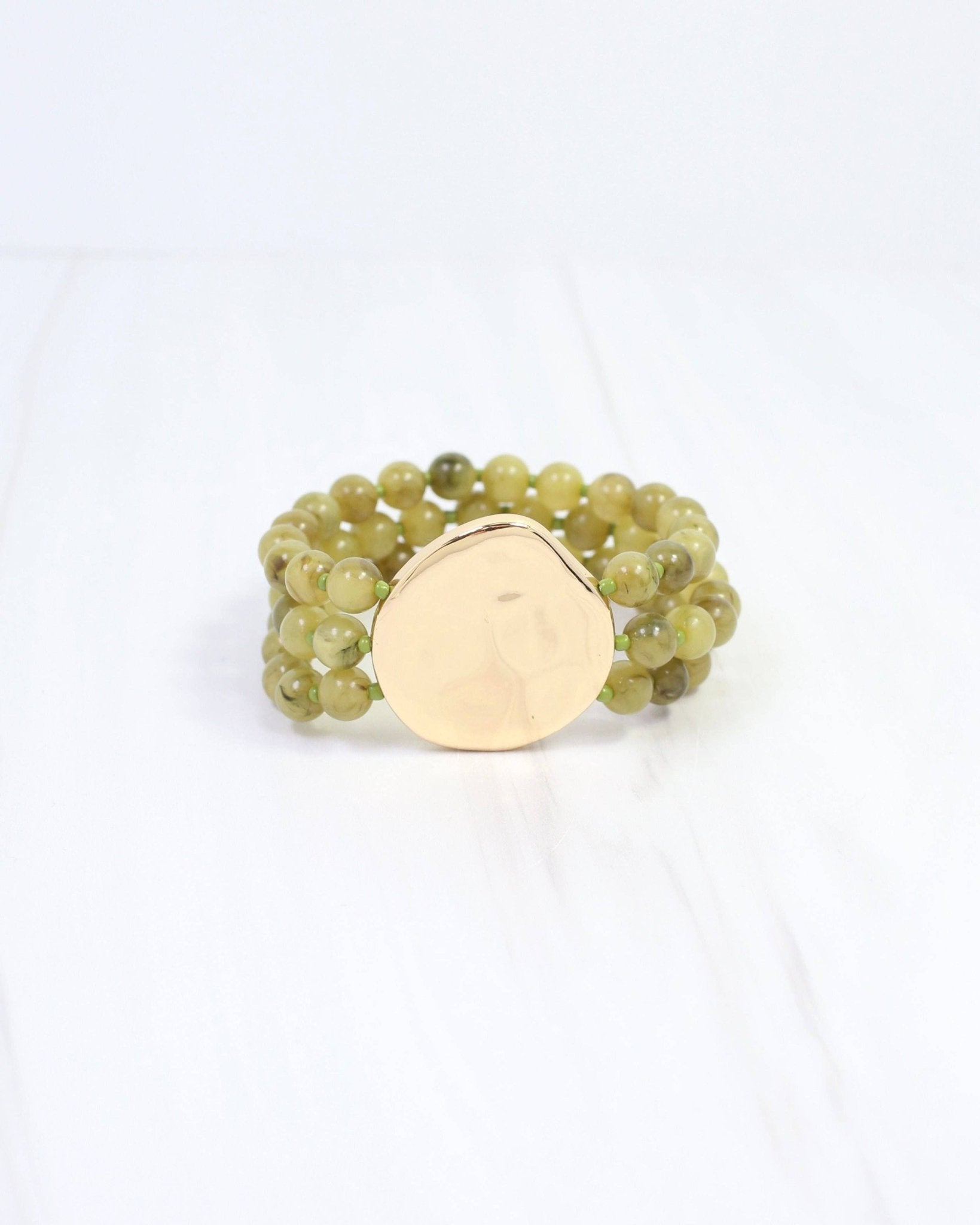 Kori Beaded Stretch Bracelet Olive - Jessi Jayne Boutique