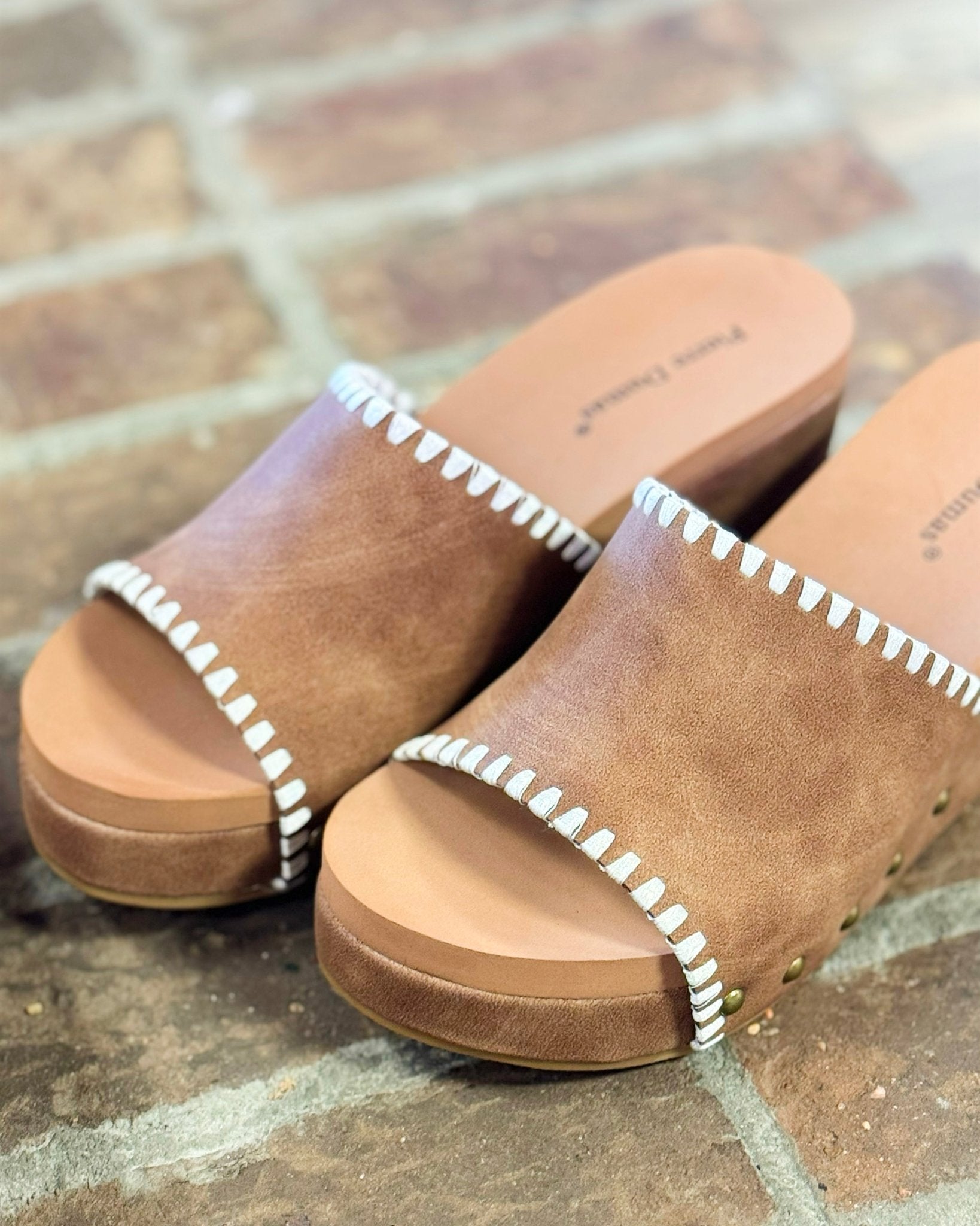 Vivian Tan Cream Detail Wedges - Jessi Jayne Boutique