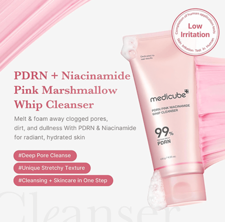 MEDICUBE PDRN Pink Niacinamide Whip Cleanser - Jessi Jayne Boutique