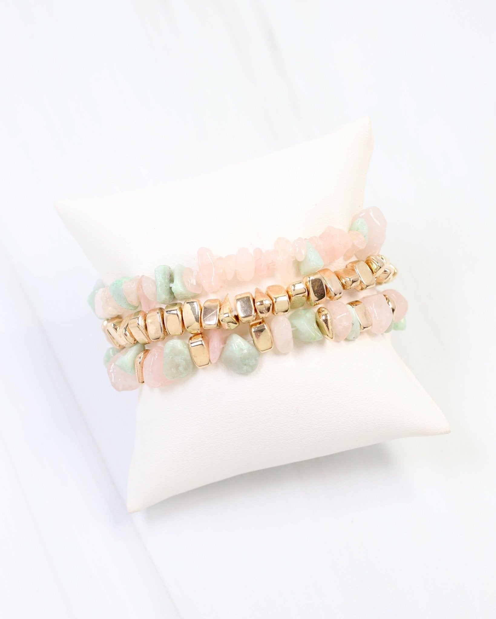 Eastpointe Beaded Stretch Bracelet Set Blush - Jessi Jayne Boutique