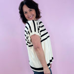 Ecru Classic Stripes Knit Top - Jessi Jayne Boutique