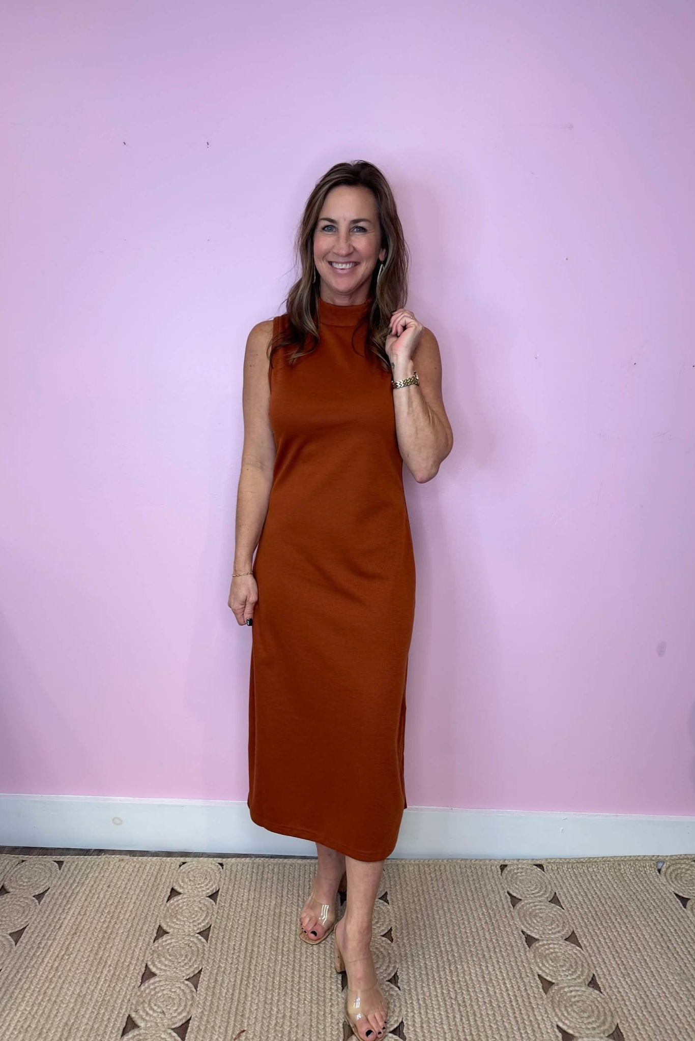 First Impression Mock Neck Knit Midi Dress (two colors) - Jessi Jayne Boutique