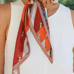 Henley Orange Horsebit Buckle Scarf - Jessi Jayne Boutique