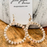 Blush Bliss Beaded Hoops - Jessi Jayne Boutique
