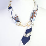 Lana Horsebit Scarf Necklace Navy - Jessi Jayne Boutique