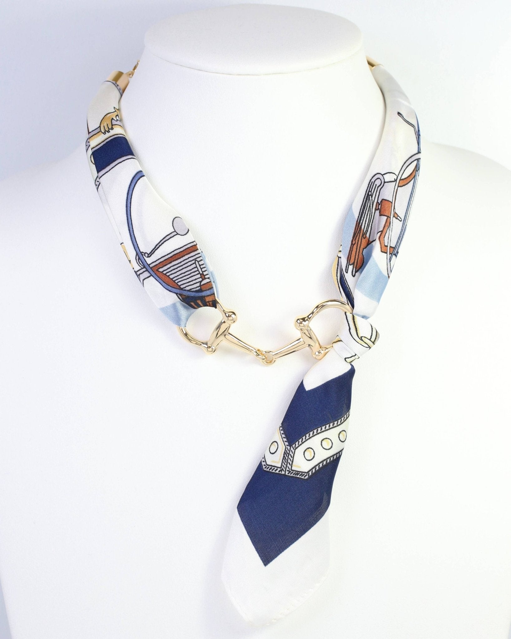 Lana Horsebit Scarf Necklace Navy - Jessi Jayne Boutique