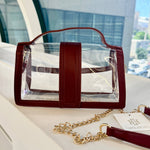 Grace Clear Crossbody Bag Burgundy - Jessi Jayne Boutique
