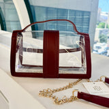 Grace Clear Crossbody Bag Burgundy - Jessi Jayne Boutique