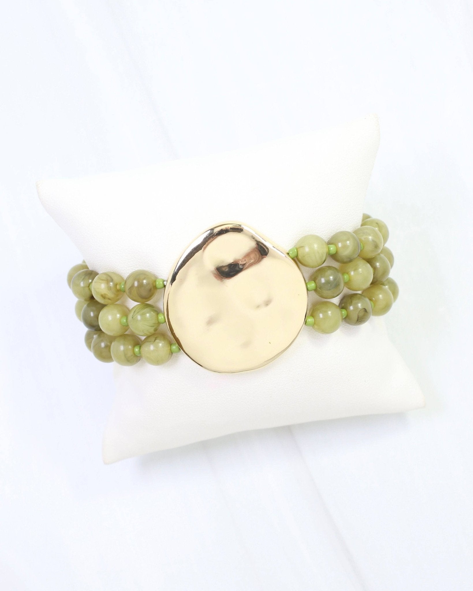 Kori Beaded Stretch Bracelet Olive - Jessi Jayne Boutique