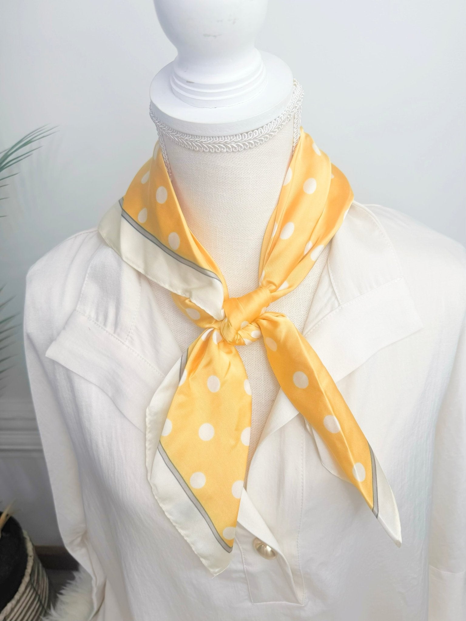 Sunny Side Polka Dot Satin Scarf - Jessi Jayne Boutique