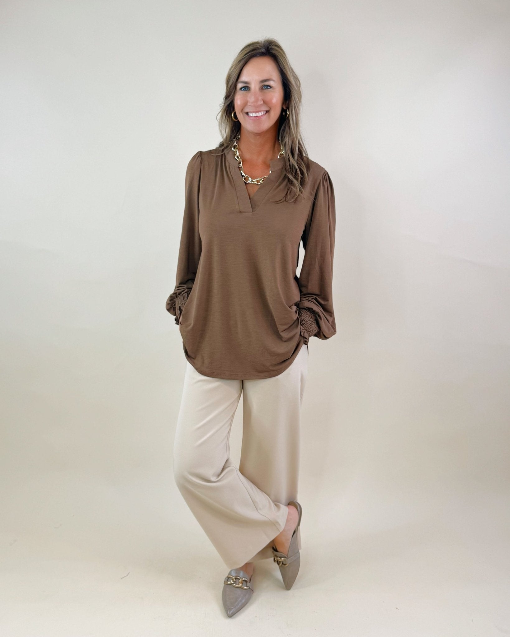 Mocha Muse Blouse - Jessi Jayne Boutique