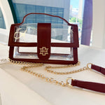 Grace Clear Crossbody Bag Burgundy - Jessi Jayne Boutique