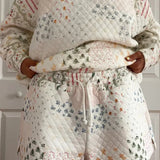 Sunkissed Coconut Christmas Holiday Quilted Shorts - Jessi Jayne Boutique