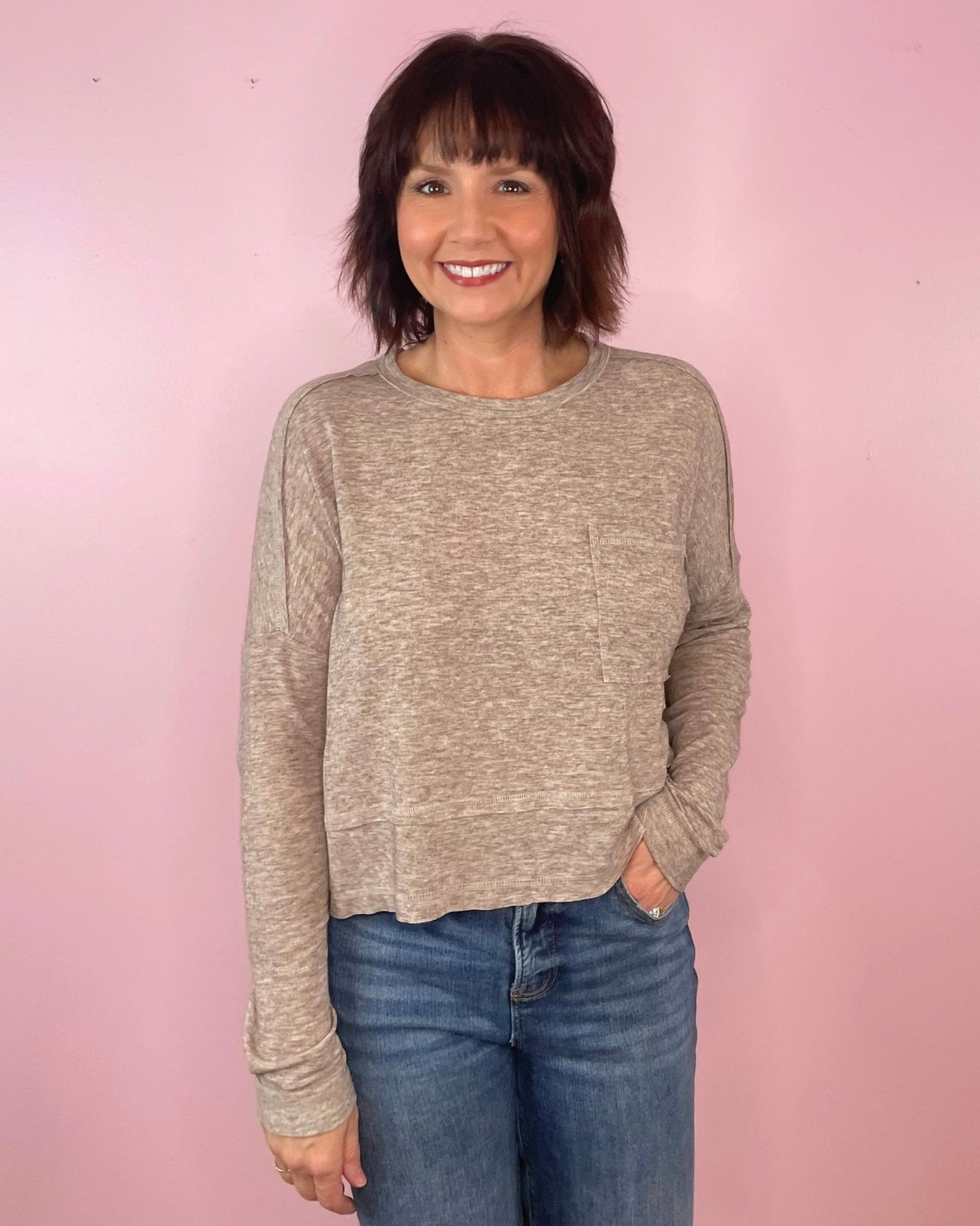 Carry On Casual Mocha Top - Jessi Jayne Boutique