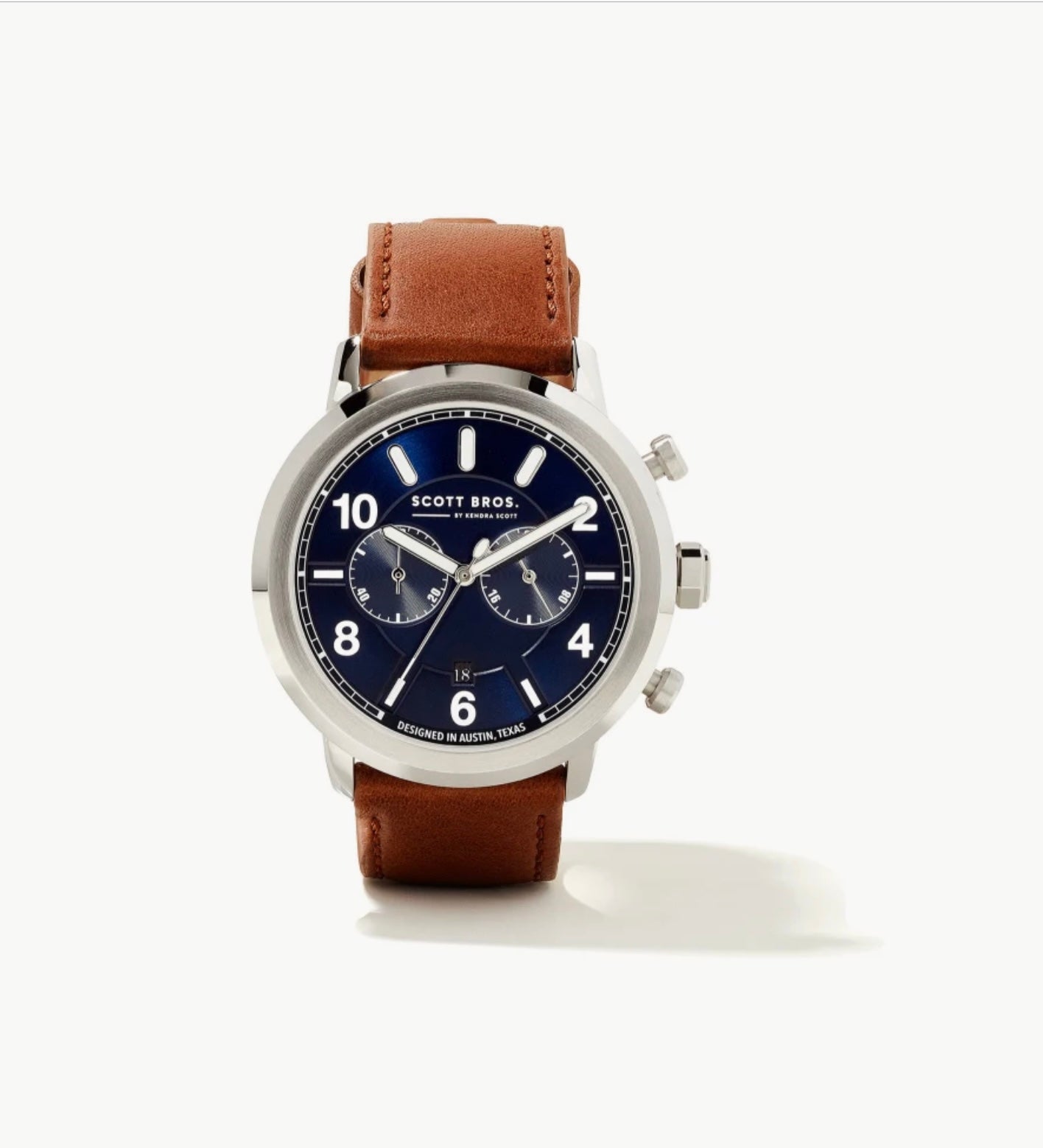 Scott Bros Evan’s Stainless Steel 44mm Field Watch in Blue - By Kendra Scott - Jessi Jayne Boutique
