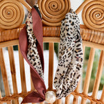 Robyn Leopard Magnetic Pearl Scarf Necklace - Jessi Jayne Boutique