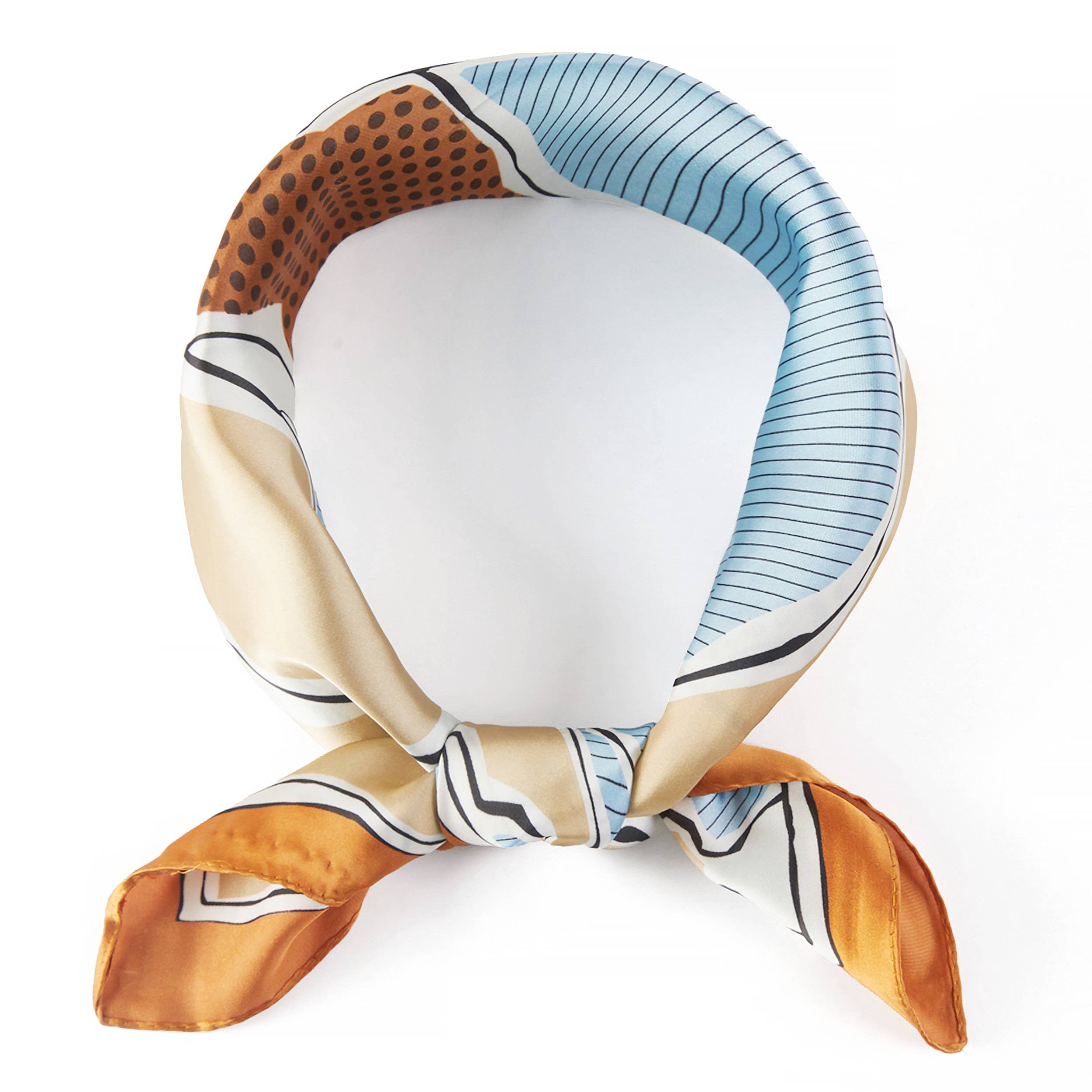 Taupe Horses with Leopard Pattern Print Bandana Scarf - Jessi Jayne Boutique